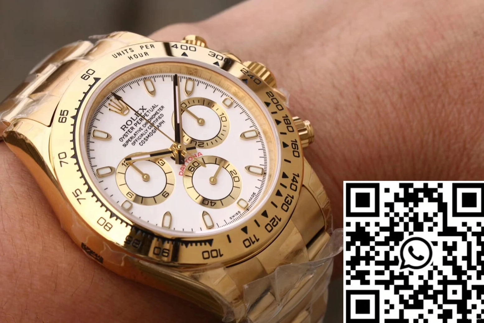Factory White JH M116508-0001 Daytona Dial Cosmograph Yellow Rolex Gold 0521